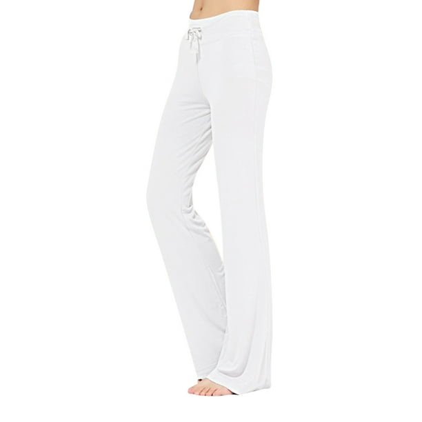 Women Casual Mid Waist Stretchy Bell-Bottom Long Trousers Loose Flare Dance Pant Women Casual Mid Waist Stretchy Bell-Bottom Long Trousers Loose Flare Dance Pant